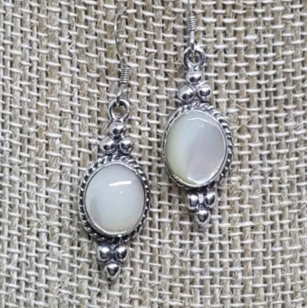 NAVAJO Sterling Silver OPAL Earrings
